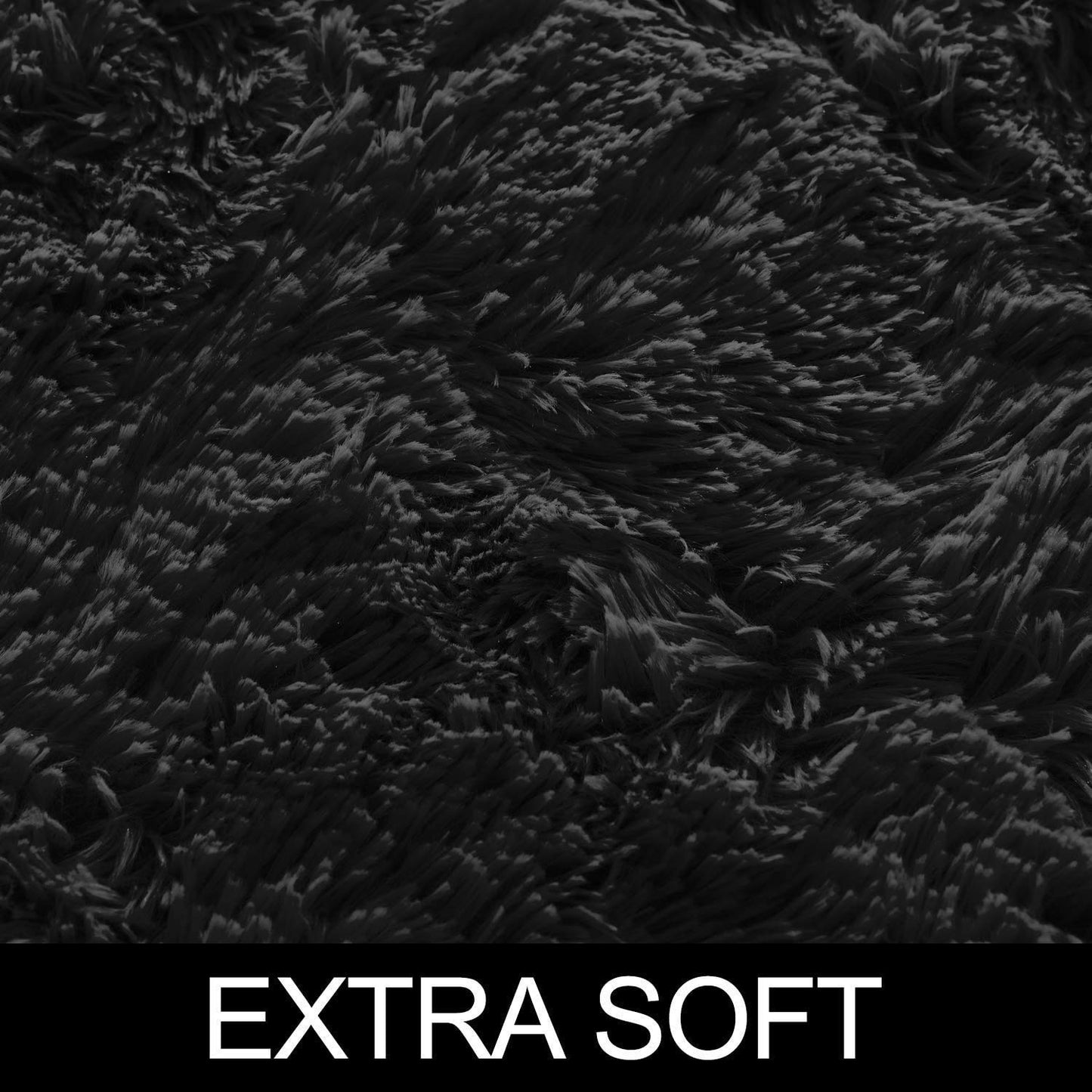 Black Oval 2 Inch Pile Premium Micro Runner - Soft Feel, Anti-Skid Rubber Backing