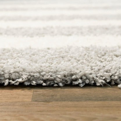 Micro Grey and Ivory Moroccan Design Carpet.