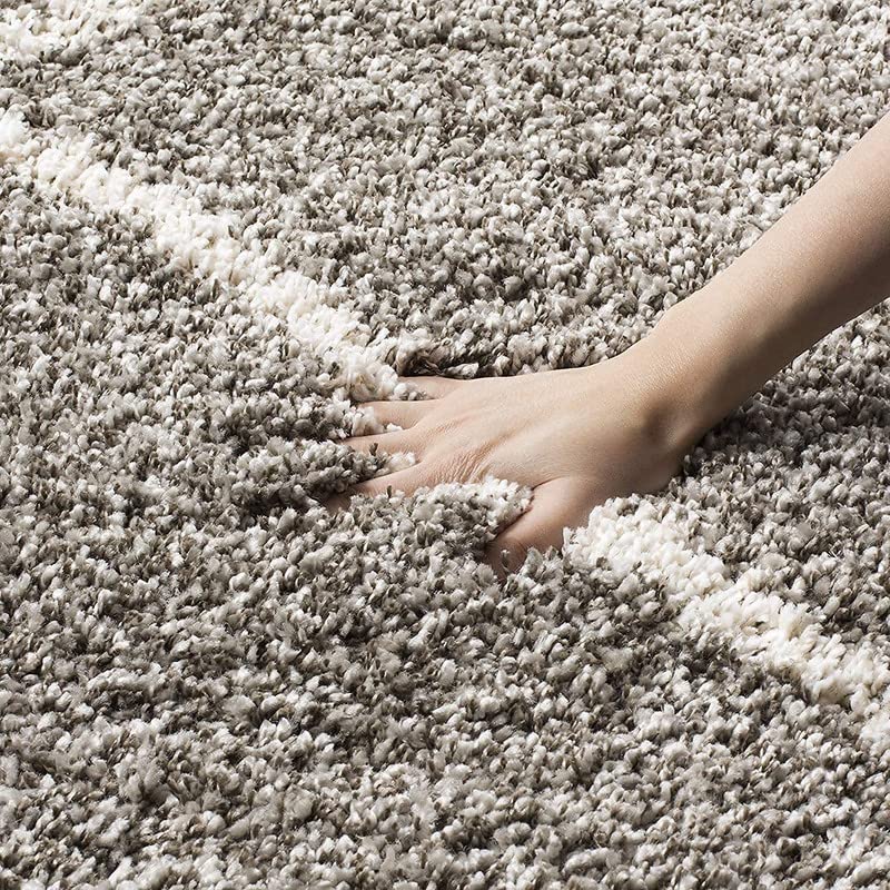Diamond Cross Super Soft Microfiber Silk Touch Rugs Grey With Ivory Living Area Rug - Soft Feel with Anti-Skid Backing