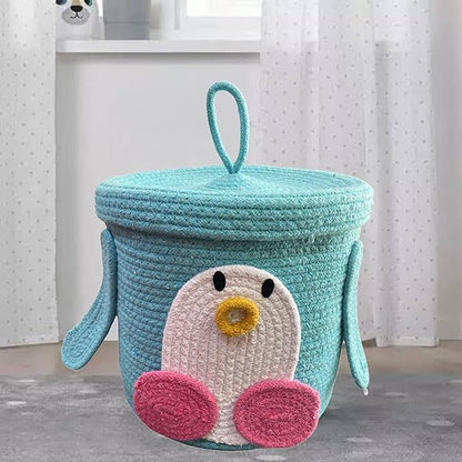 Kashyapa Rugs Collection - Animal Storage Basket for Kids, Rope Storage Basket for Baby Diaper, Stuffed Animal Storage Bin Rope Basket for Kids Toy, Baby Laundry Baskets