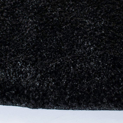 Micro Plain Black Colour Soft Round Carpet. | Premium Carpet | Luxury Carpet
