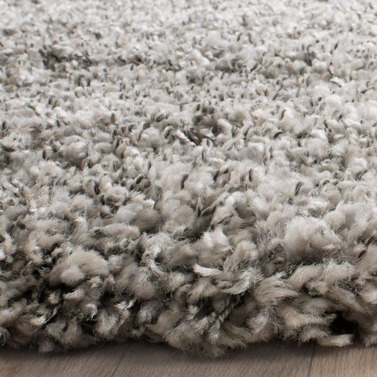 Premium Plain Silver Grey 2 inch Extra Fluffy long pile Round Shaggy Carpet – Soft Touch & Anti-Skid Baking