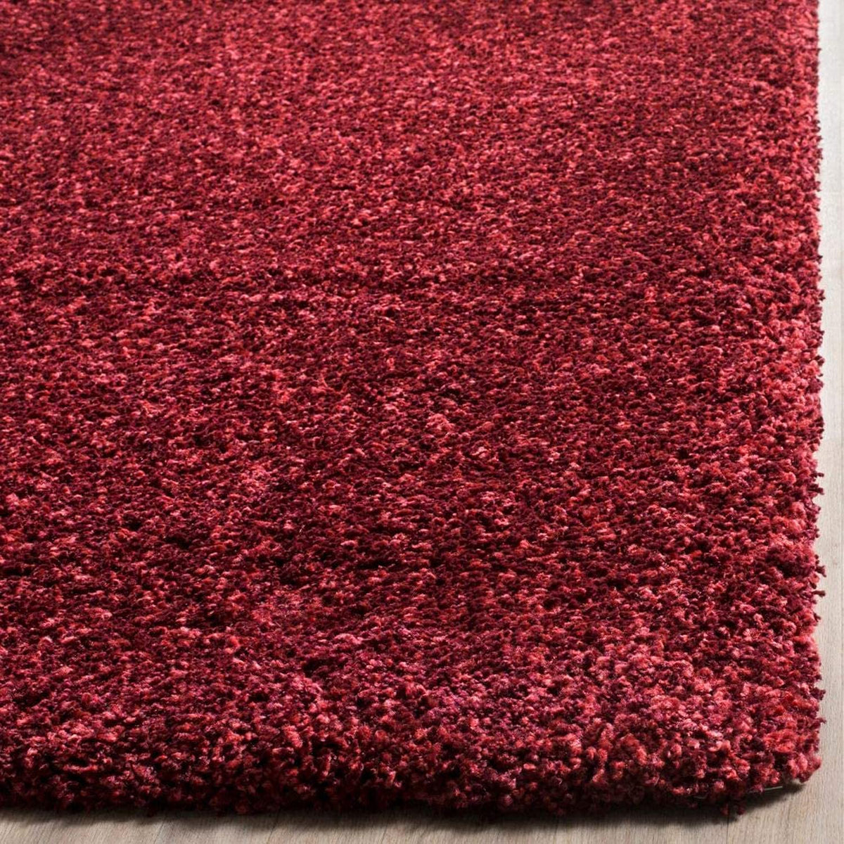 Luxury Red Plain Micro Fluffy Living Room Carpet – Extra Soft with Anti-Skid Backing