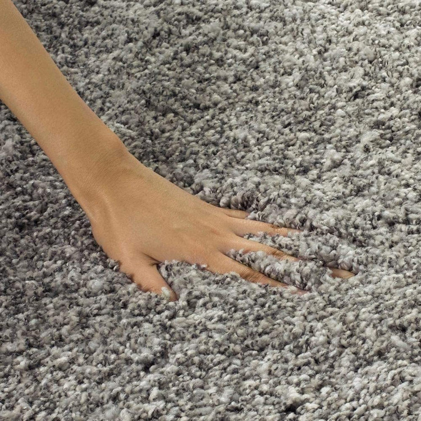 Plain Grey - Premium Soft Shaggy  Round Carpet