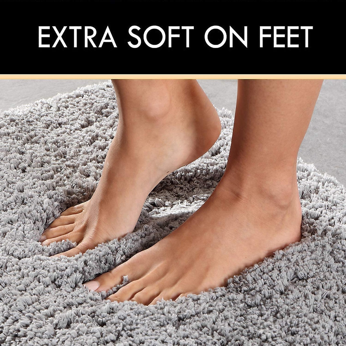 Gorgeous Super Soft Microfiber Silk Touch Rugs/ Plane Silver Grey Fluffy Rug
