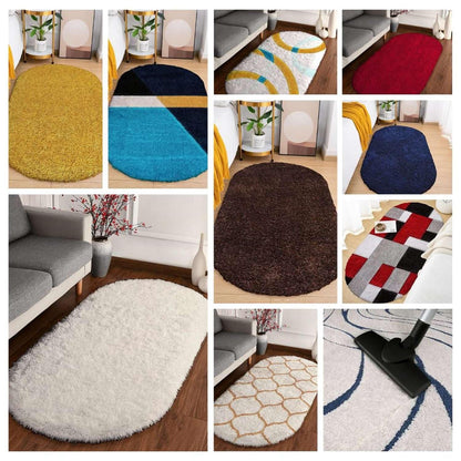 Premium Mustard-Ivory Moroccan Style Shaggy Rug – Plush Soft Touch, Non-Slip Rubber Base