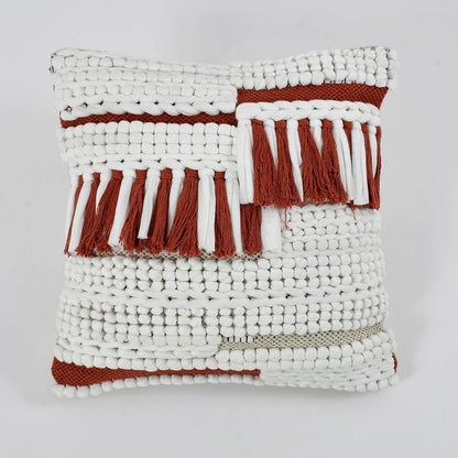 Boho Cushion Cover Handmade Design work Home Decorative Pit Loom Striped Pillow Covers for Sofa, Couch . (Set of 1) - Design0011