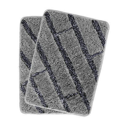 Kashyapa Rugs Collection -Affordable Mat for Floor Black & Grey Super Soft Microfiber Door Mats for Home & Office.