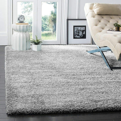 Gorgeous Super Soft Microfiber Silk Touch Rugs/ Plane Silver Grey Fluffy Rug
