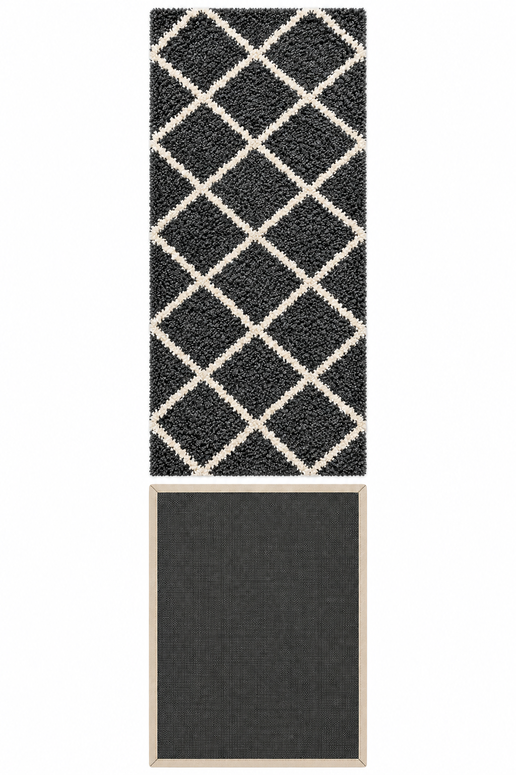 Dark Grey & White Premium Microfiber Runner – Soft Feel, Anti-Skid  Backing