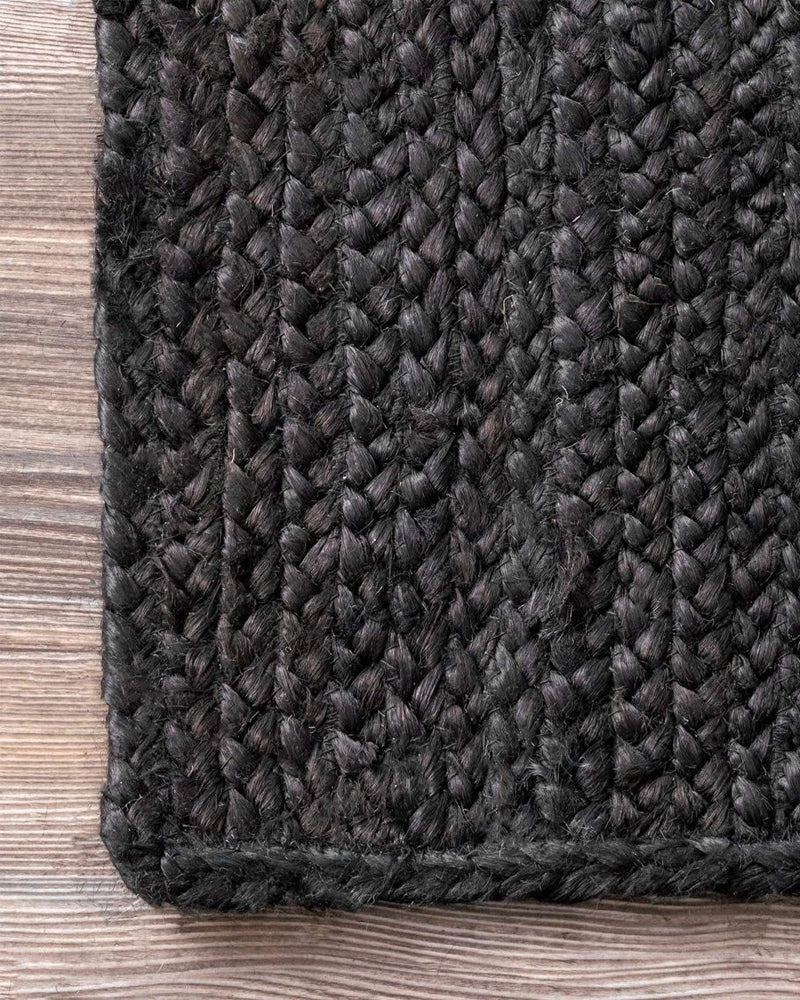 Braided Natural  Black Jute Ecofriendly Carpet Rectangular-Boho Collection -premium Look-Multiple Sizes