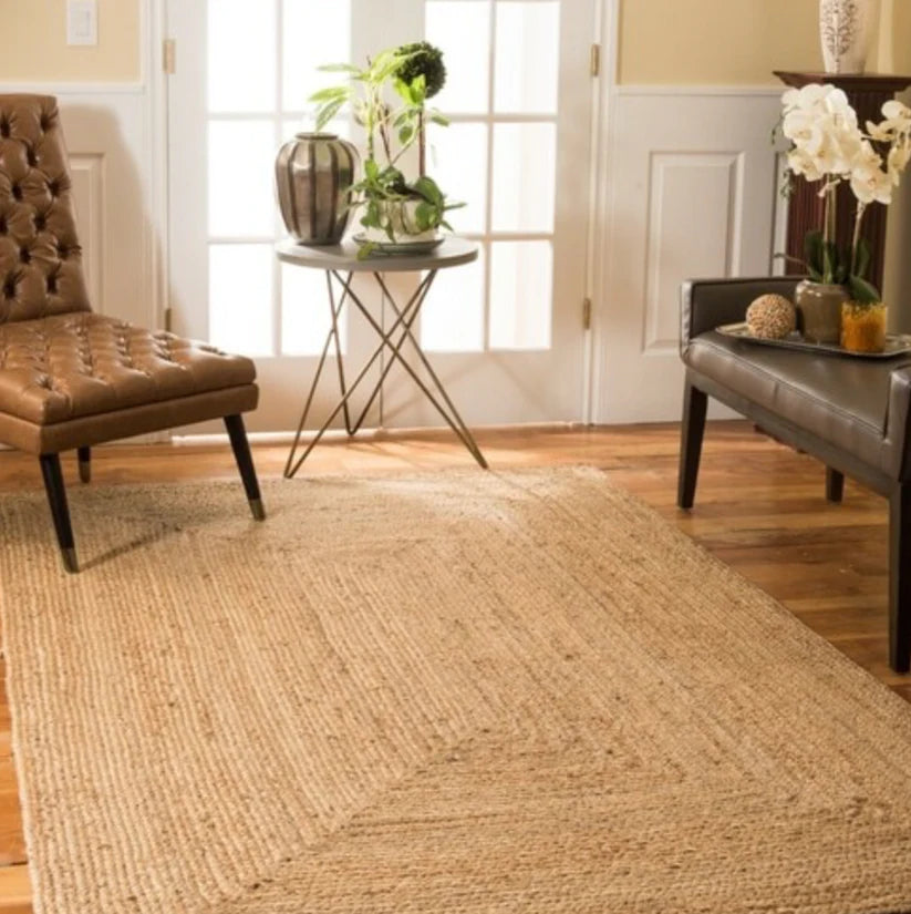 Kashyapa Rugs Collection - Braided Natural Jute Ecofriendly Carpet Rectangular-Boho Collection -premium Look-Multiple Sizes