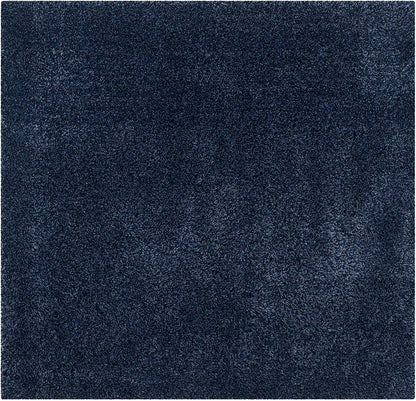 Navy Blue 2 Inch long Pile Premium Soft Microfiber Bedside Runner Oval Design – Anti-Skid Rubber Backing
