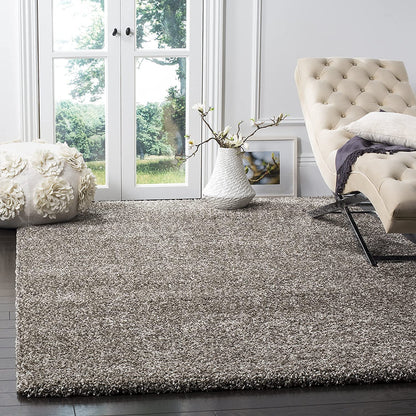 Multy Micro Shaggy Rug for Living touch  Ivory with Grey Microfiber Hand tufted Carpet
