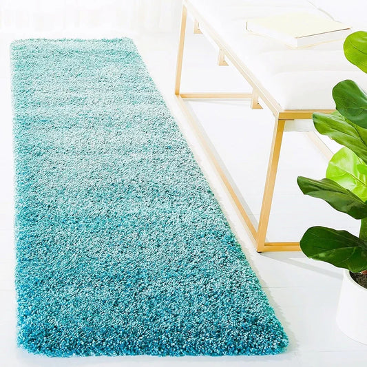 Ice Blue 2 Inch long Pile Premium Micro Runner - Extra Soft Feel, Anti-Skid Rubber Backing