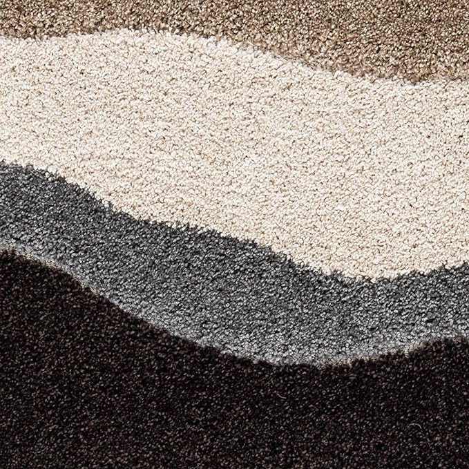 Shaggy Multicolor Microfiber Extra Soft Round Carpet