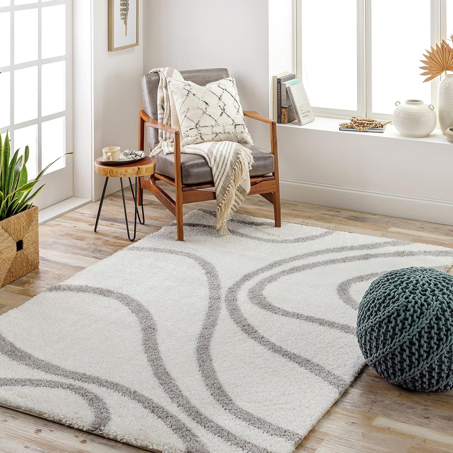 Kashyapa Rugs Collection - Handmade Polyester Microfiber Cozy Soft & Plush Shaggy Carpet for Living Room