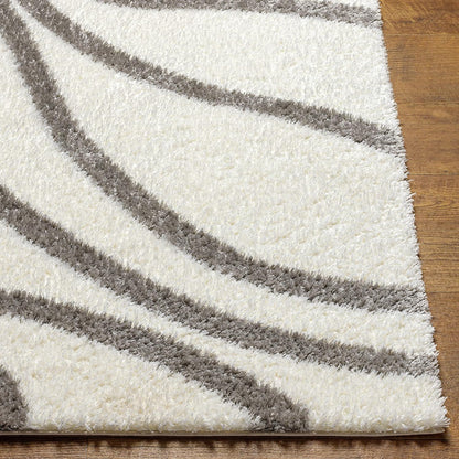 Luxury Area Rugs Microfiber Handmade Loom Tufted Bouton Shag Ivory Living Area Rug