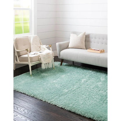 Kashyapa Rugs Collection - Super Soft Microfiber Hand tufted Silk Touch Plane Luxury Living Area, Childroom & Bedroom Rug. ( Light Green Sky )
