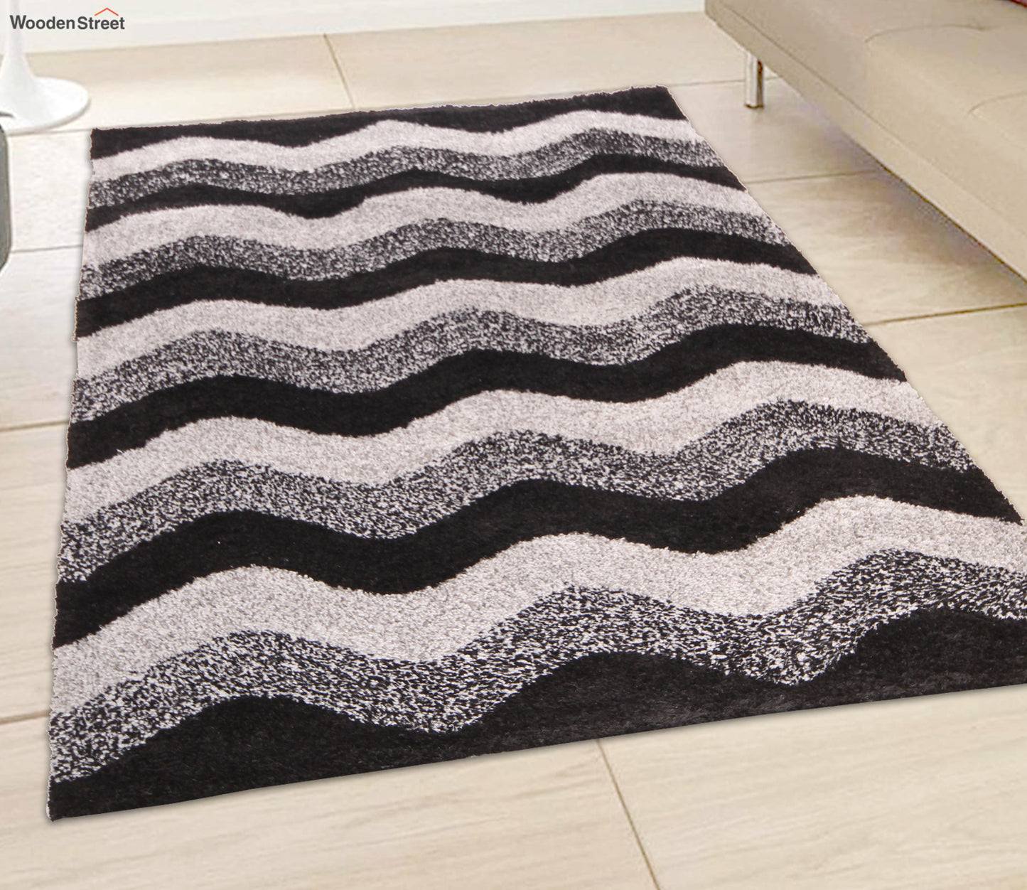 Kashyapa Rugs Collection- Premium  Multi Colors Hands Tufted Waves Microfiber Carpet.