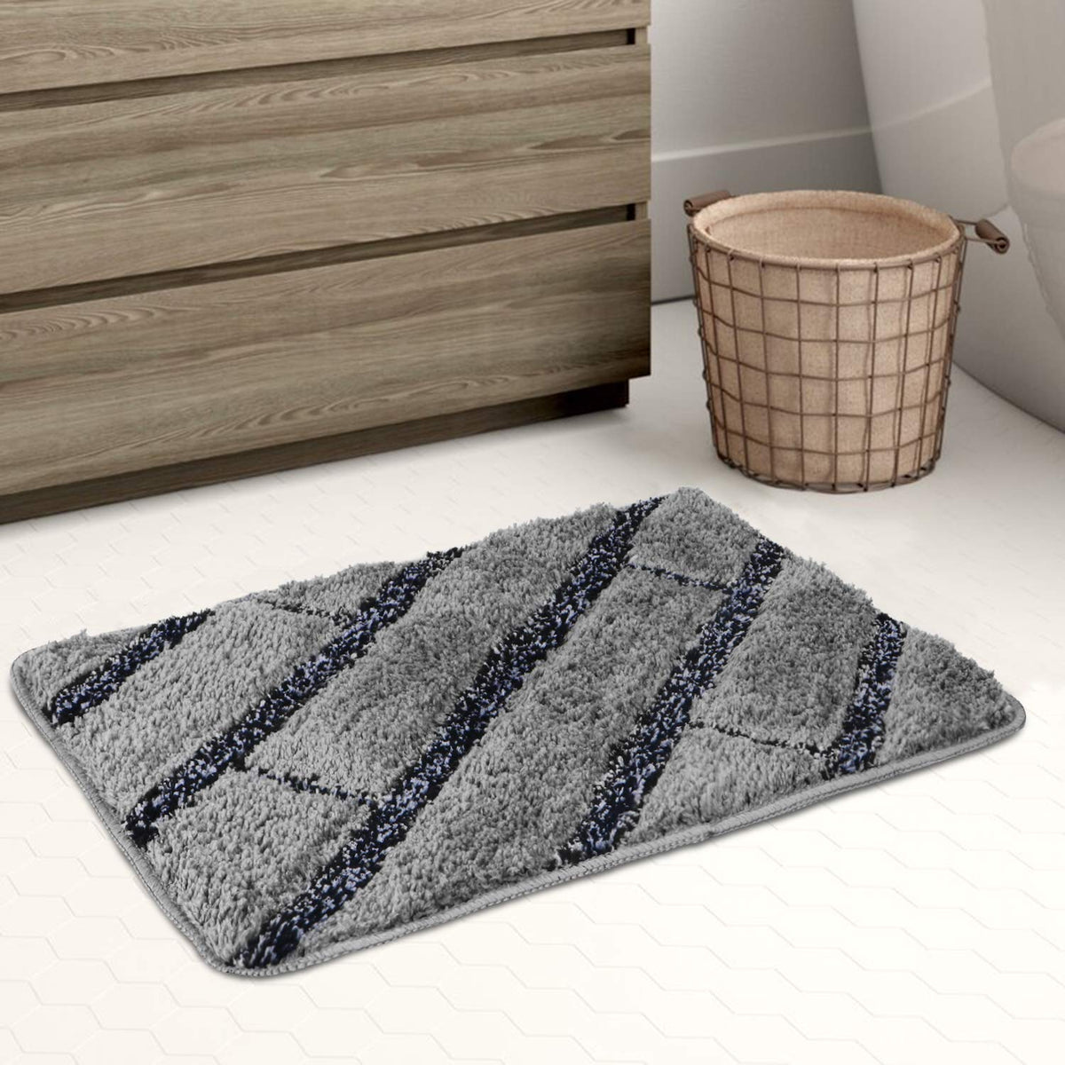 Black & Grey Microfiber Door Mats for Home & Office