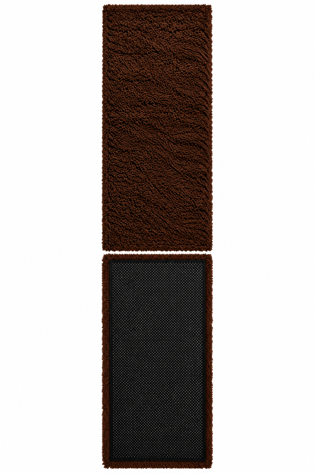 Beautiful Brown 2 Inch Pile Premium Microfiber Runner - Soft Feel, Anti-Skid Backing