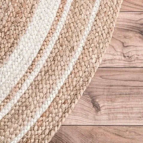 Natural Jute and Cotton Ecofriendly Carpet Round.