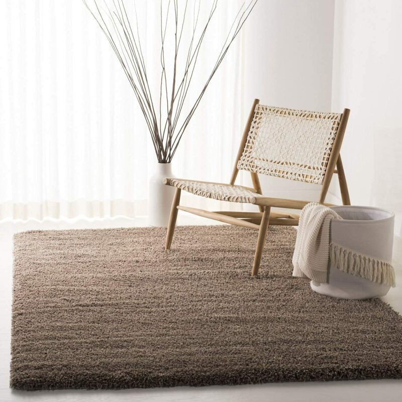 Brown Microfiber Shaggy Carpet – Soft Feel with Anti-Skid Backing