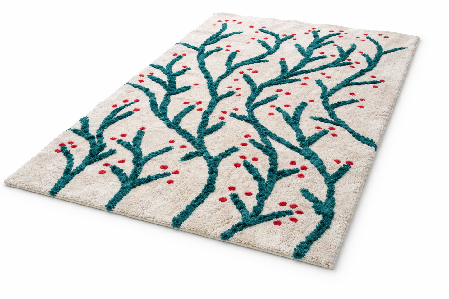 Luxury Soft Botanical Rug with Anti-Skid Rubber Backing