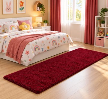 Beautiful Red 2 Inch Pile Premium Micro Runner - Soft Feel, Anti-Skid Backing