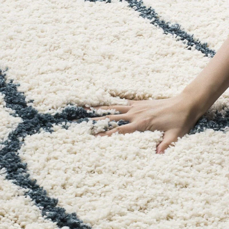 Cream And Grey Micro Moroccan Lattice Carpet