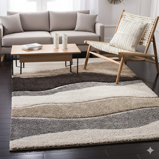 Premium Multicolor Combo Hand-Tufted Shaggy Rug – Soft Comfort with Anti-Skid Rubber Backing
