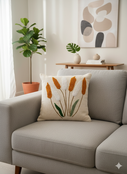 Elegant Designer Cushion Covers – Soft & Durable with Beautiful Floral Embroidery for Living Room Sofa-020