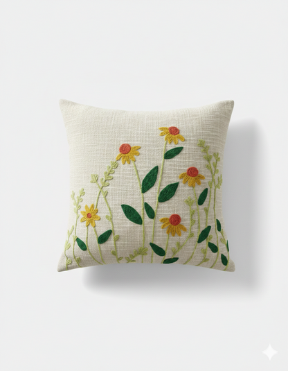 Elegant Designer Cushion Covers – Soft & Durable with Beautiful Floral Embroidery for Living Room Sofa-04