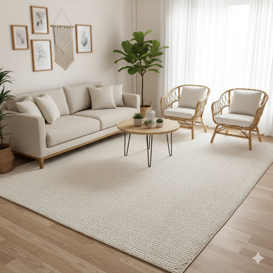 Natural Jute Braided Off White Rugs