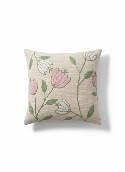 Elegant Designer Cushion Covers – Soft & Durable with Beautiful Floral Embroidery for Living Room Sofa-014
