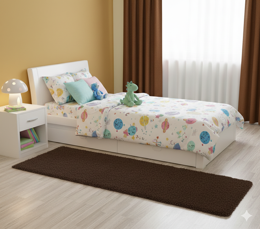 Beautiful Brown Premium Microfiber Runner - Soft Feel, Anti-Skid Rubber Backing