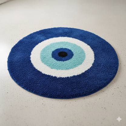 Blue Eyes Soft Micro Premium Round Shaggy Rug – Extra Soft with Anti-Skid Rubber Backing