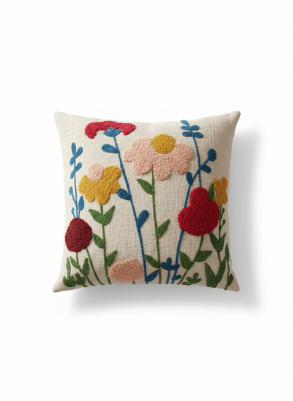Elegant Designer Cushion Covers – Soft & Durable with Beautiful Floral Embroidery for Living Room Sofa-011