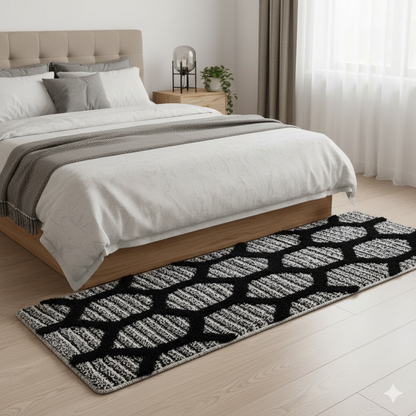 Soft Microfiber Bedside Runner – Anti-Skid Rubber Backing & Washable