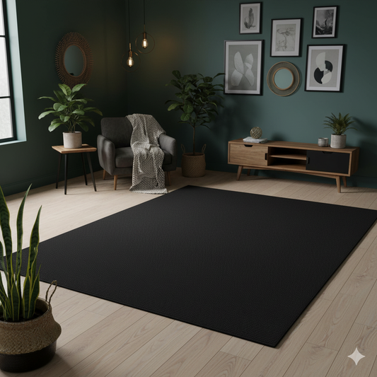 Braided Natural  Black Jute Ecofriendly Carpet Rectangular-Boho Collection -premium Look-Multiple Sizes