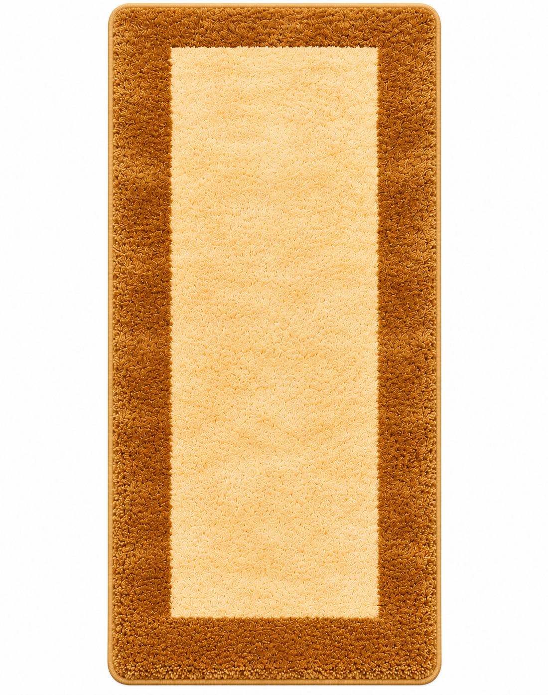 Ivory & Beige Bedside Runner – Soft Microfiber, Anti-Skid Backing