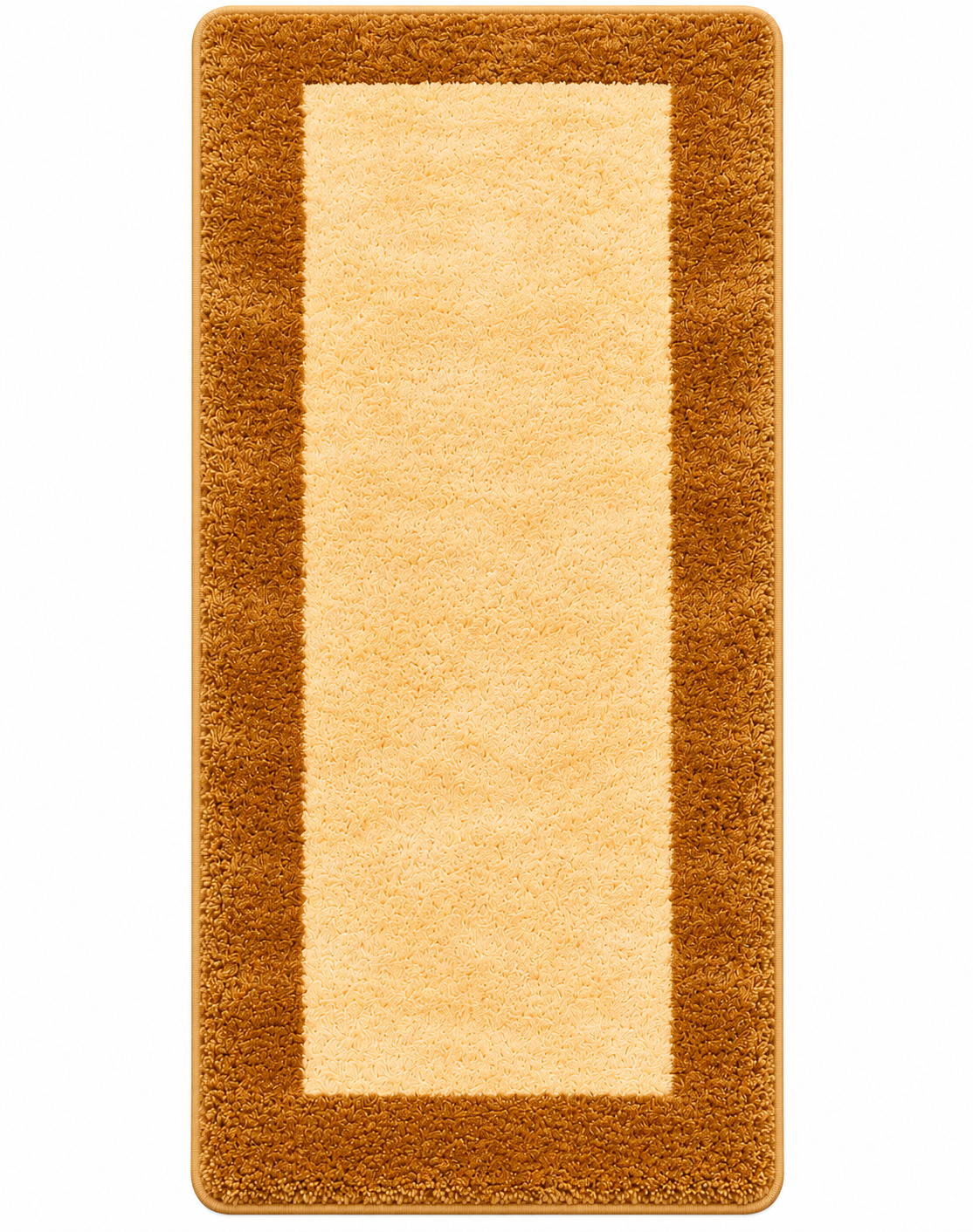 Ivory & Beige Bedside Runner – Soft Microfiber, Anti-Skid Backing