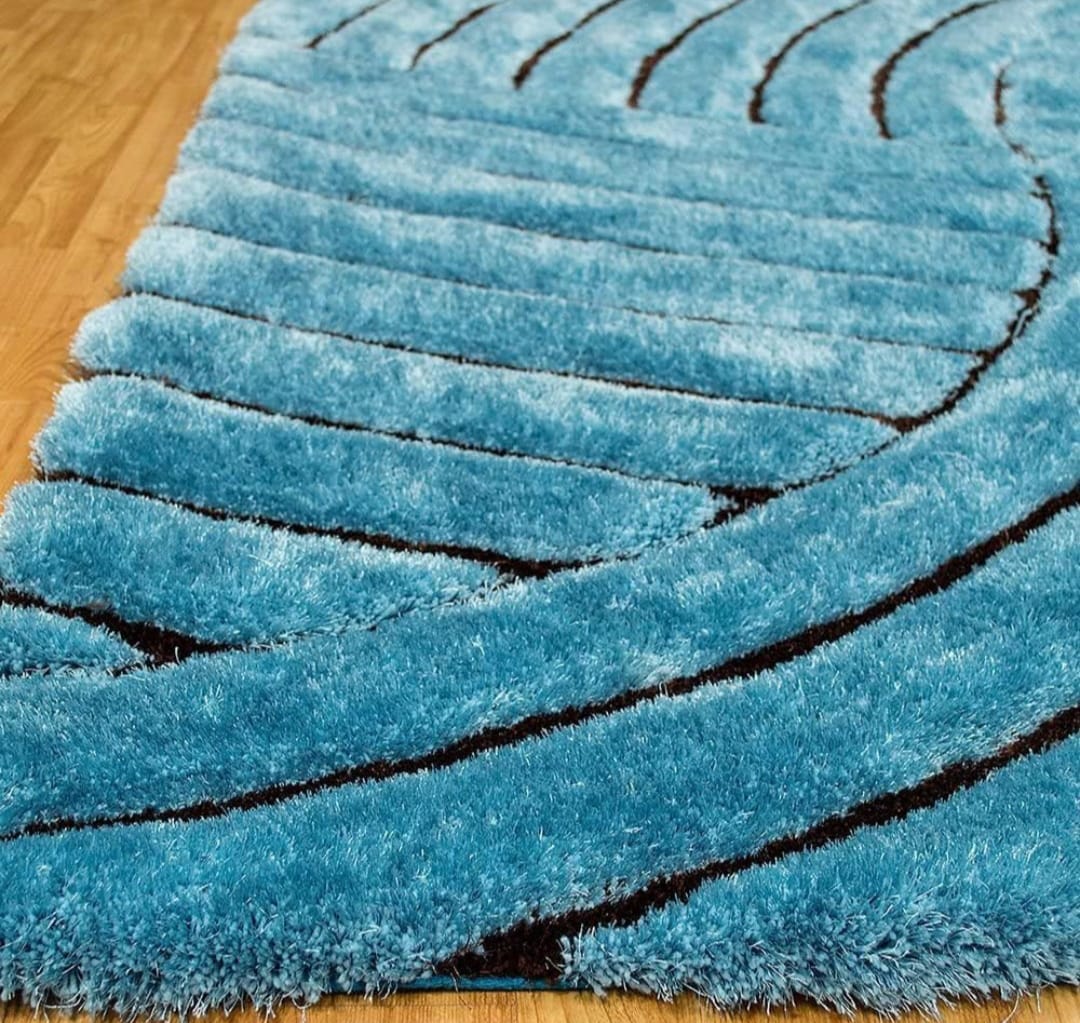 Premium Handwoven 3D Carved Super Soft Modern Area Shaggy Carpet.