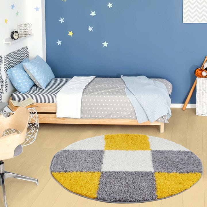 Multicolor Soft Microfiber Fluffy Premium Round Shaggy Rug