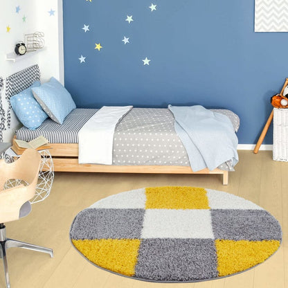 Multicolor Soft Microfiber Fluffy Premium Round Shaggy Rug