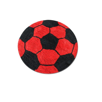 Red Football Modern Design - Premium Soft Latest Round Shaggy Rug