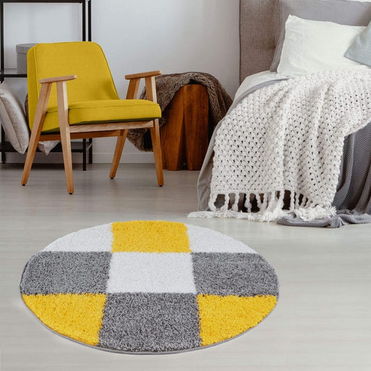 Multicolor Soft Microfiber Fluffy Premium Round Shaggy Rug
