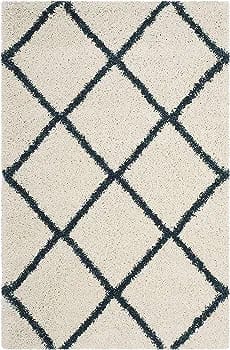 Kashyapa Rugs Collection- Premium Soft Micro Ivory and Grey Carpet Cross Design