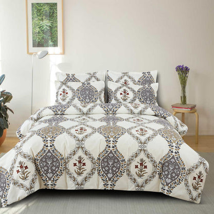 Kashyapa Rugs  Premium Cotton Moroccan Boss 🥋 Fitted Bedsheet – Double Bed Size with 2 Pillow Covers